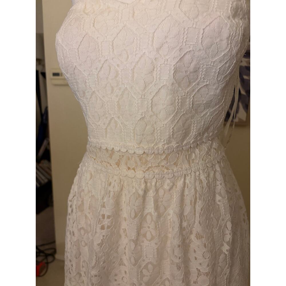 LILLY PULITZER Brett Strapless Lace Dress White Size L Wedding Bridal Pockets - Picture 4 of 14